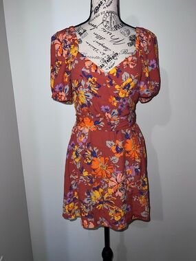 L*Space Cambria Floral Wrap Dress Size M Puff Sleeve NWT Boho Cottagecore